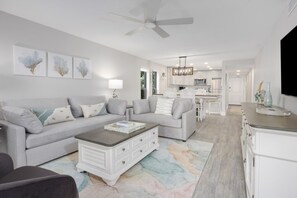 Living area - Pelicans Roost 101 2 Bedroom Condo by RedAwning (Sanibel)
