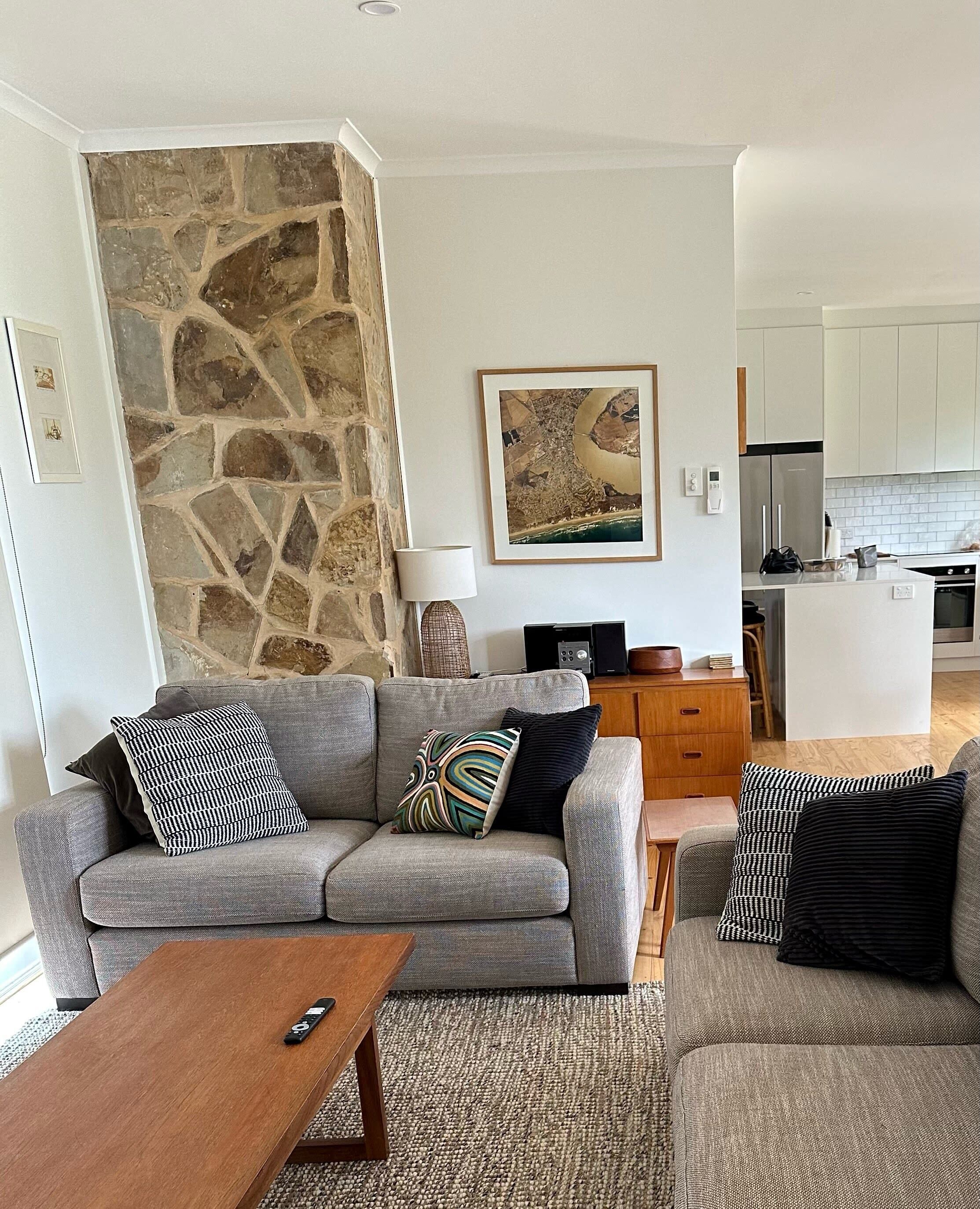 TV, fireplace, DVD player, stereo