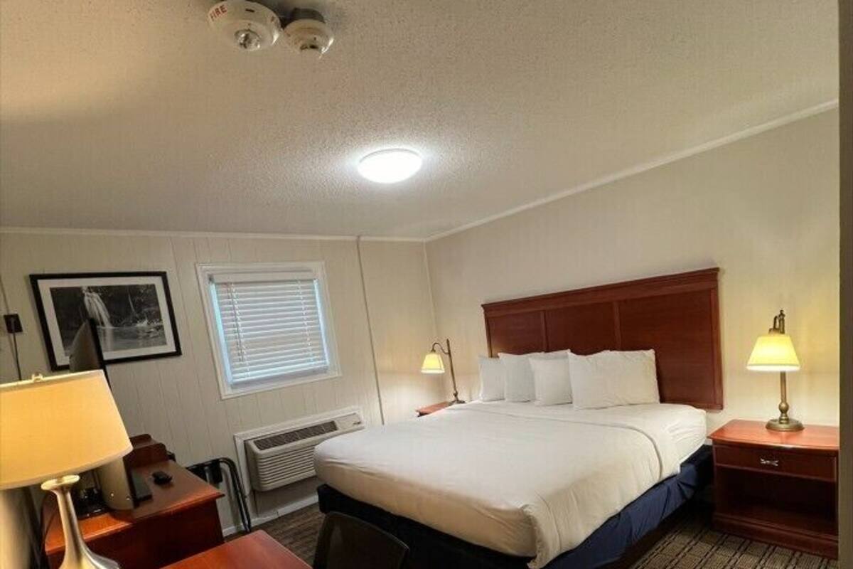 Estudio básico, 1 cama King size | Escritorio, espacio para trabajar con laptop y wifi gratis