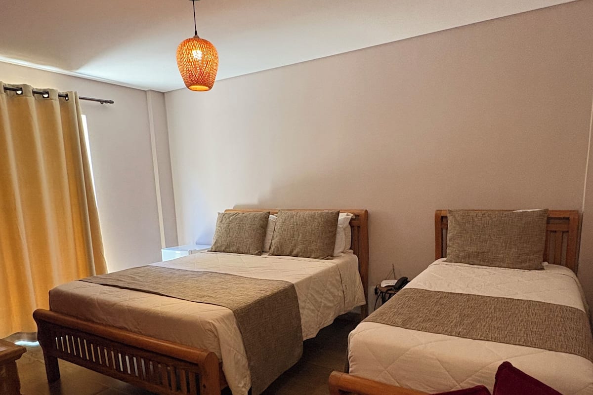 Comfort Triple Room, Patio, Ground Floor | Premium bedding, minibar, desk, laptop workspace
