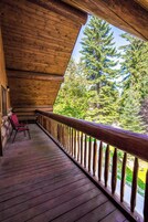 Cabana luxo, 2 camas de casal, vista para a montanha | Terraço/pátio