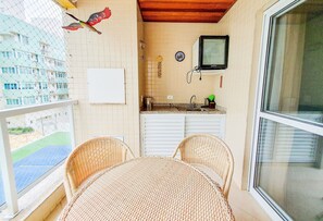Outdoor dining - 3-bedroom apartment in Praia Grande - REF KO03H (Ubatuba)