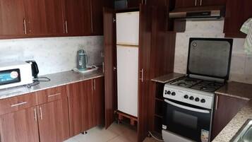 Apartment | Private kitchen | Fridge, microwave, oven, stovetop