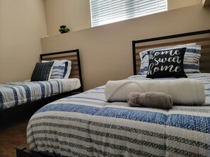 Iron/ironing board, travel cot, free WiFi, bed sheets