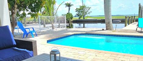 Een verwarmd zwembad