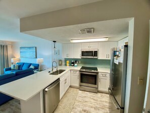 Fridge, microwave, oven, dishwasher - Ocean Mile F-4, St. George Island, Community Pool, 2 BR (St. George Island)