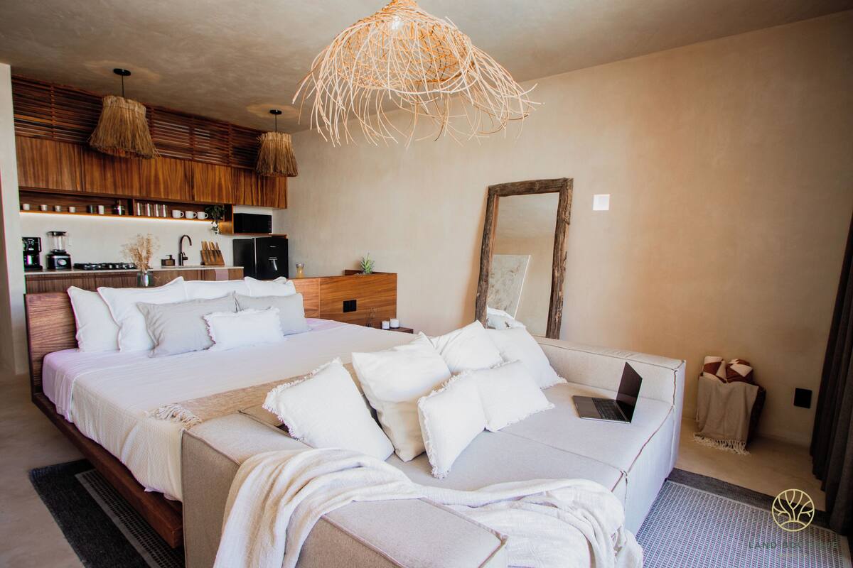 Standard Apartment, 2 Bedrooms, Private Pool, Pool View | Laptop workspace, WiFi (free), bed sheets