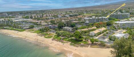 Chaises longues, serviettes de plage