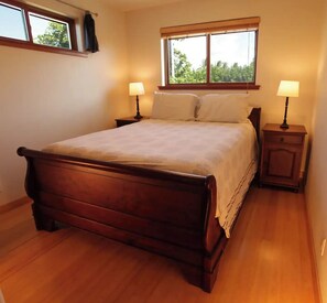 1 bedroom, desk, iron/ironing board, travel cot