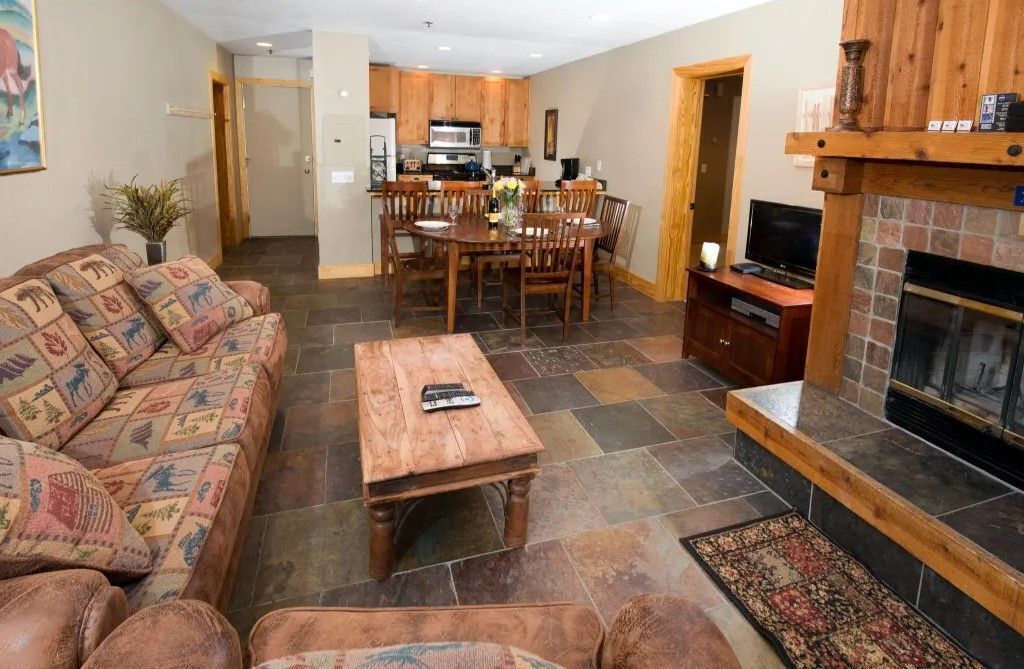 Televisión, chimenea y reproductor de DVD 