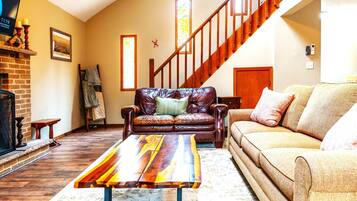 Smart TV, fireplace, video games, books