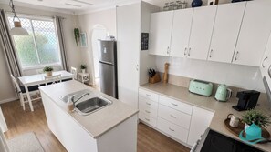Fridge, microwave, oven, stovetop - Beachside Cottage across from Blacksmiths Beach (Blacksmiths)
