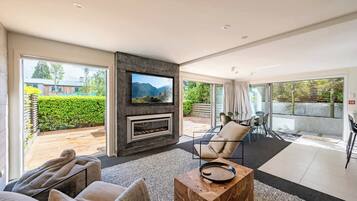 TV, fireplace, offices