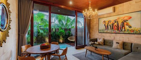 Family Villa, 2 Bedrooms, Balcony | Living area | TV