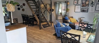 Countryside, two-level studio, built in an old barn.