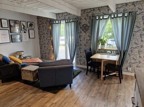 Countryside, two-level studio, built in an old barn.