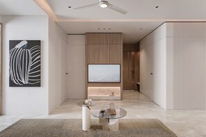 Deluxe Apartment | Living area | Smart TV -  Oceanus Vien Trieu Nha Trang Apartment - Thai Ha (Nha Trang)