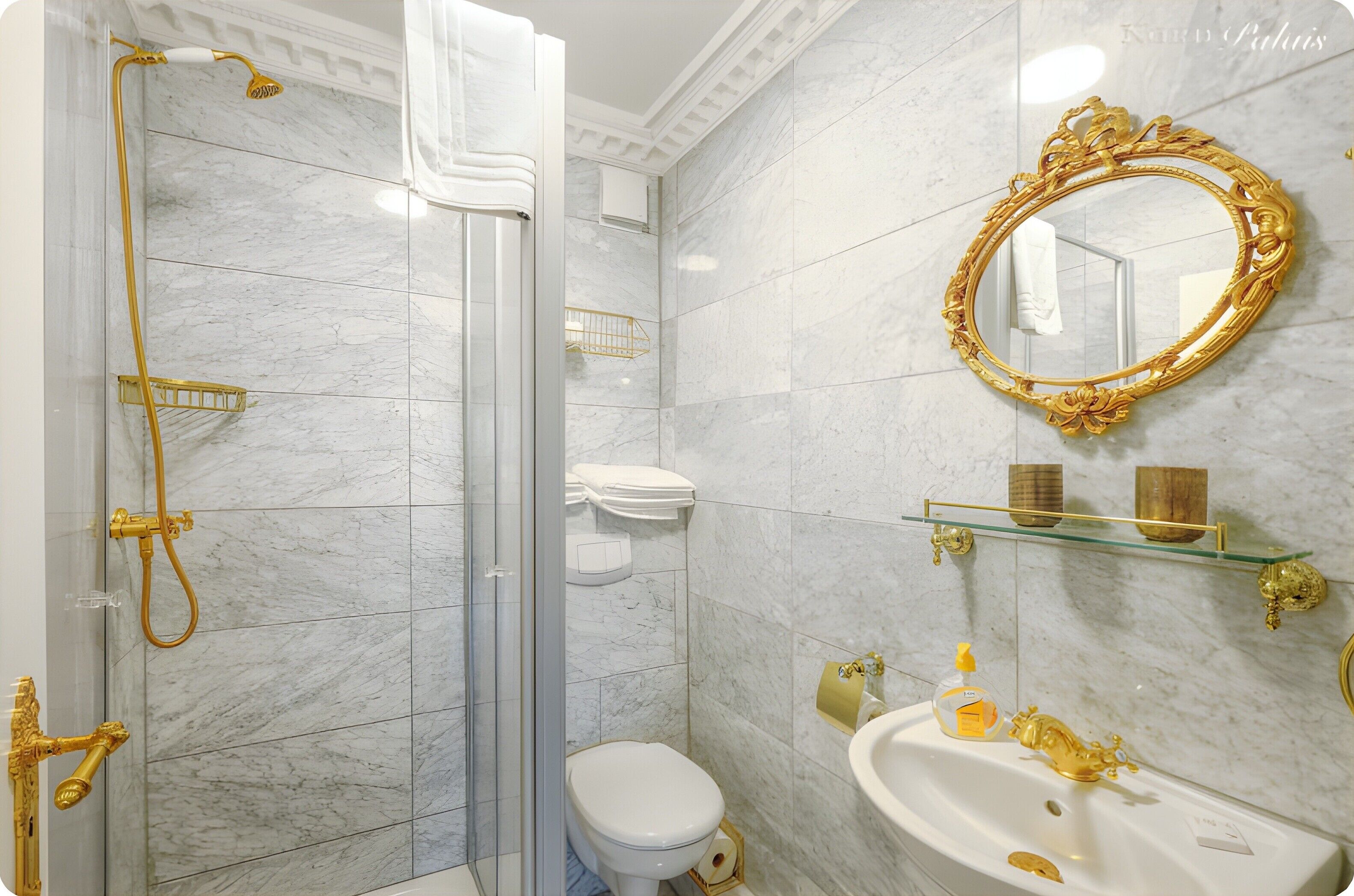 Ducha, secador de pelo, toallas