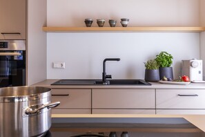 Fridge, oven, stovetop, dishwasher