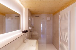 Shower, hair dryer, towels - Apartment 'Anna' with Shared Terrace, Balcony and Wi-Fi (Elzach)