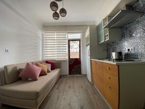 Mini-fridge, dishwasher, cookware/dishes/utensils, paper towels - Casa Blanca de Fero (Konyaalti)