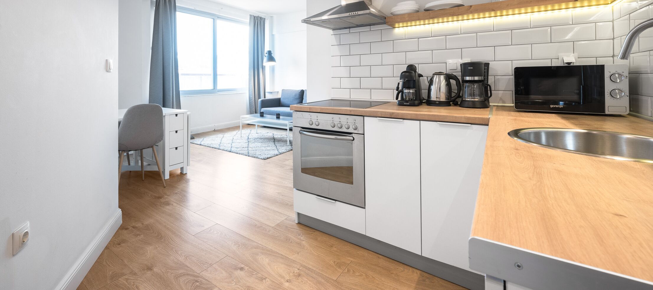 Apartment | Private kitchen | Fridge, microwave, coffee/tea maker, freezer