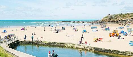 Beach nearby, sun-loungers