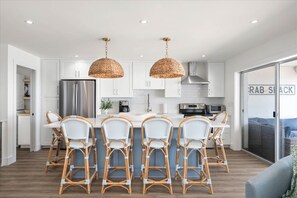 Fridge, microwave, oven, stovetop - Coastal Inspired Three Bedroom Oceanfront Condo (Ocean City)