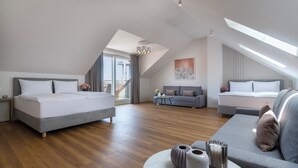 Luxury Apartment, 2 Bedrooms, Terrace, City View | Blackout curtains, soundproofing, iron/ironing board, free WiFi - Encore Boutique Residence by Dwellfort (Prague)