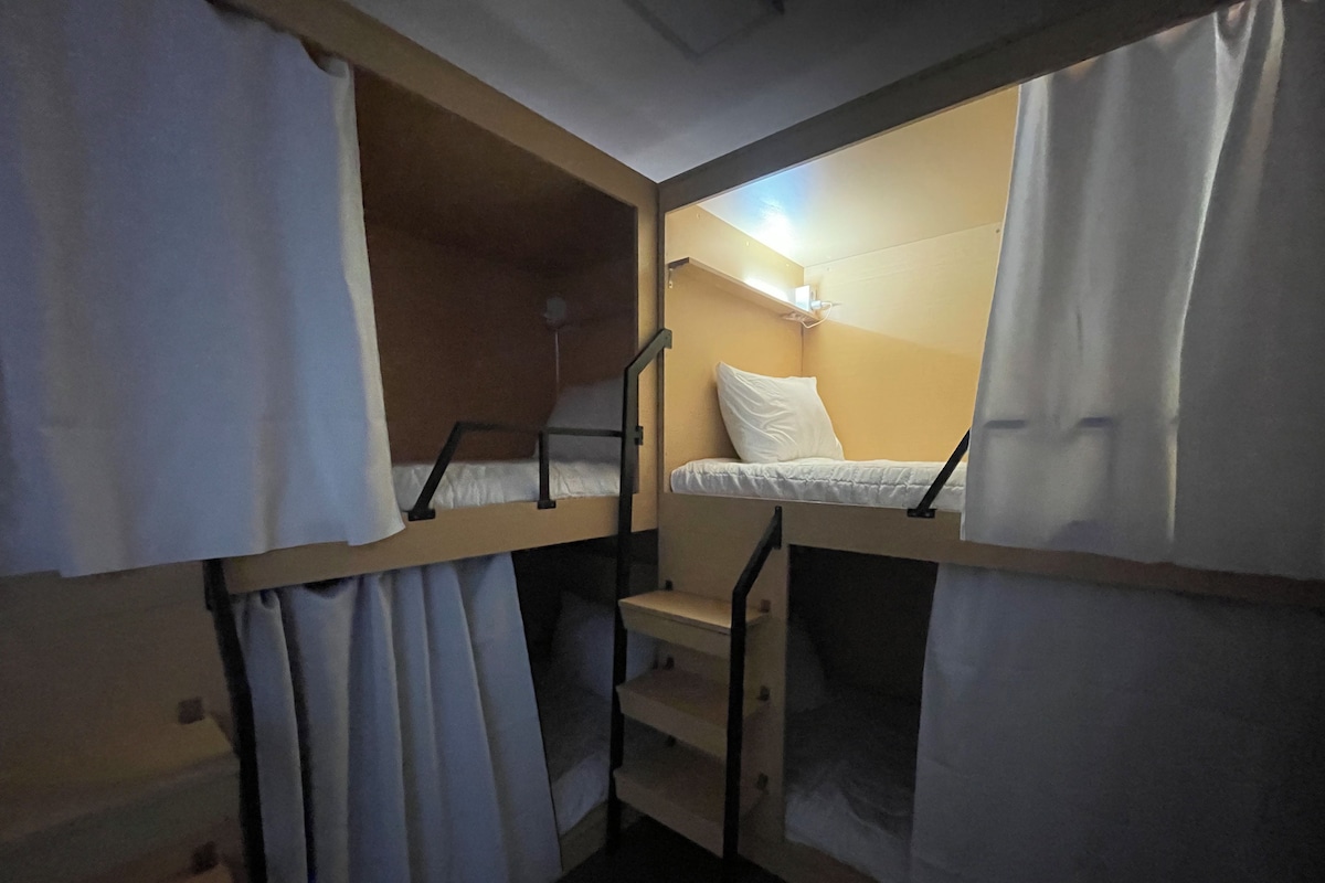 Blackout curtains, soundproofing, iron/ironing board (on request)