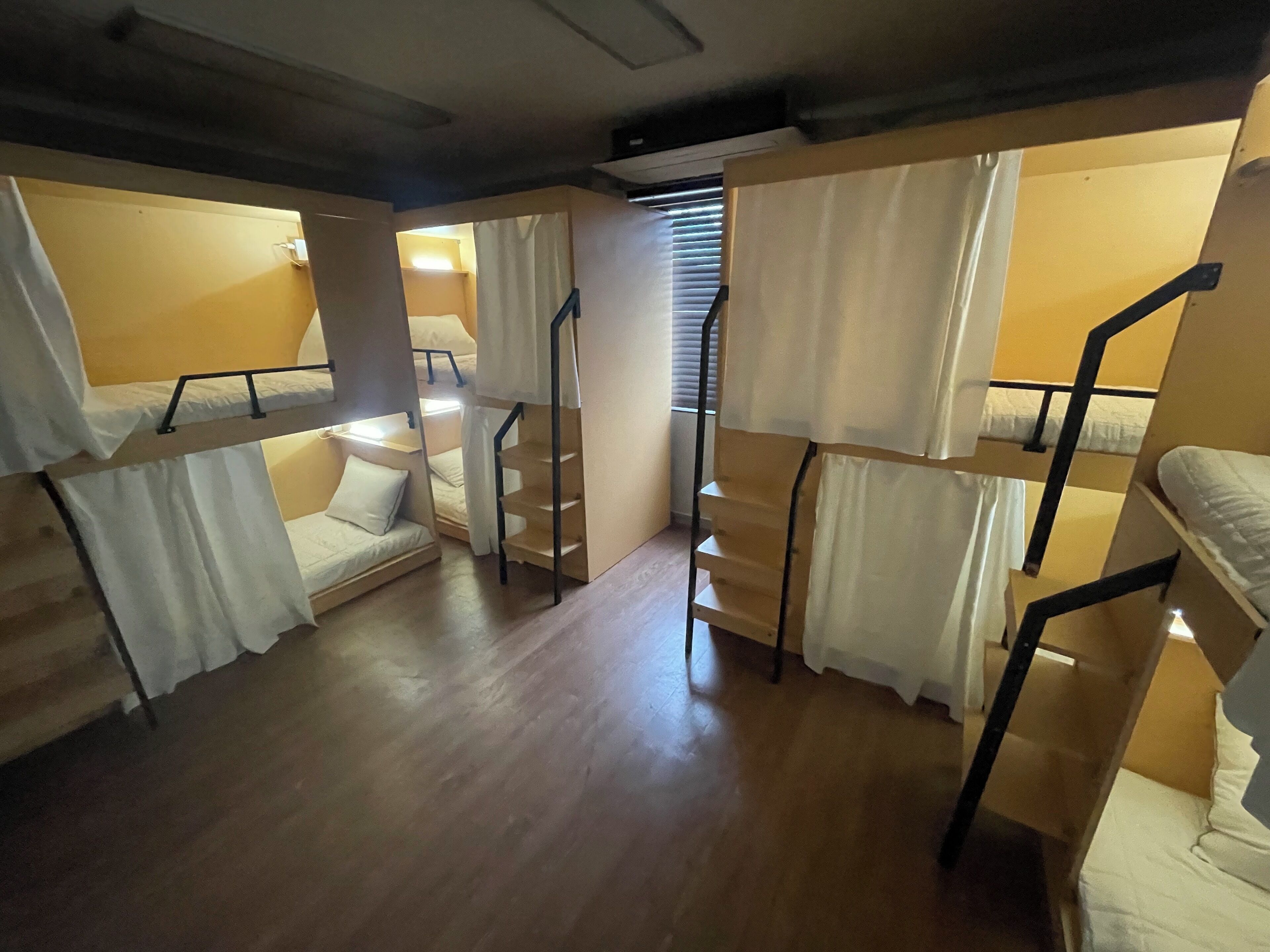 Blackout curtains, soundproofing, iron/ironing board (on request)