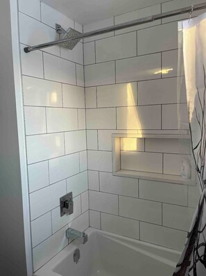 Shower, hair dryer, towels, soap - West End Lodging
(Sault Ste. Marie)