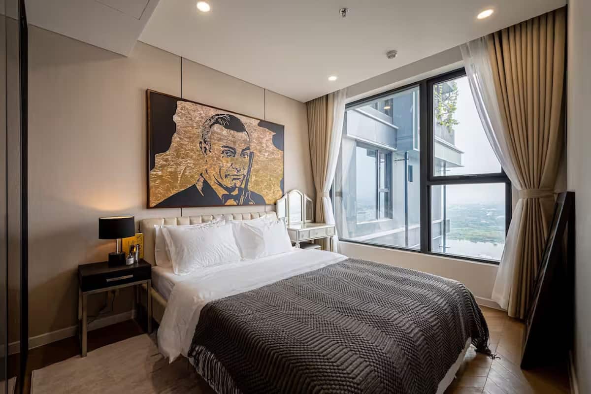 Presidential-suite - 1 soveværelse - udsigt til havn - hjørneværelse | 4 soveværelser, italienske lagner fra Frette, premium-sengetøj, dundyner