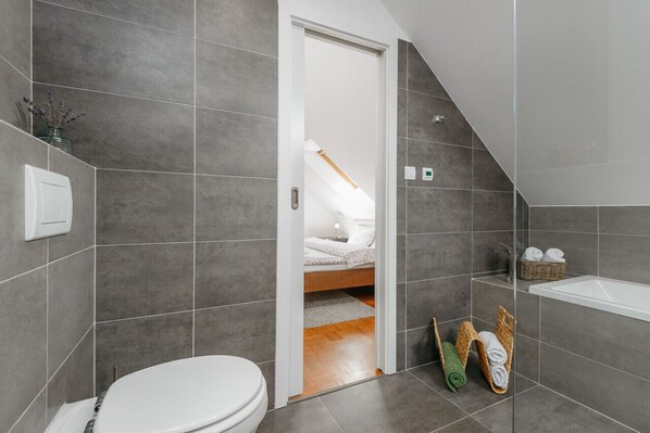 Hair dryer, towels