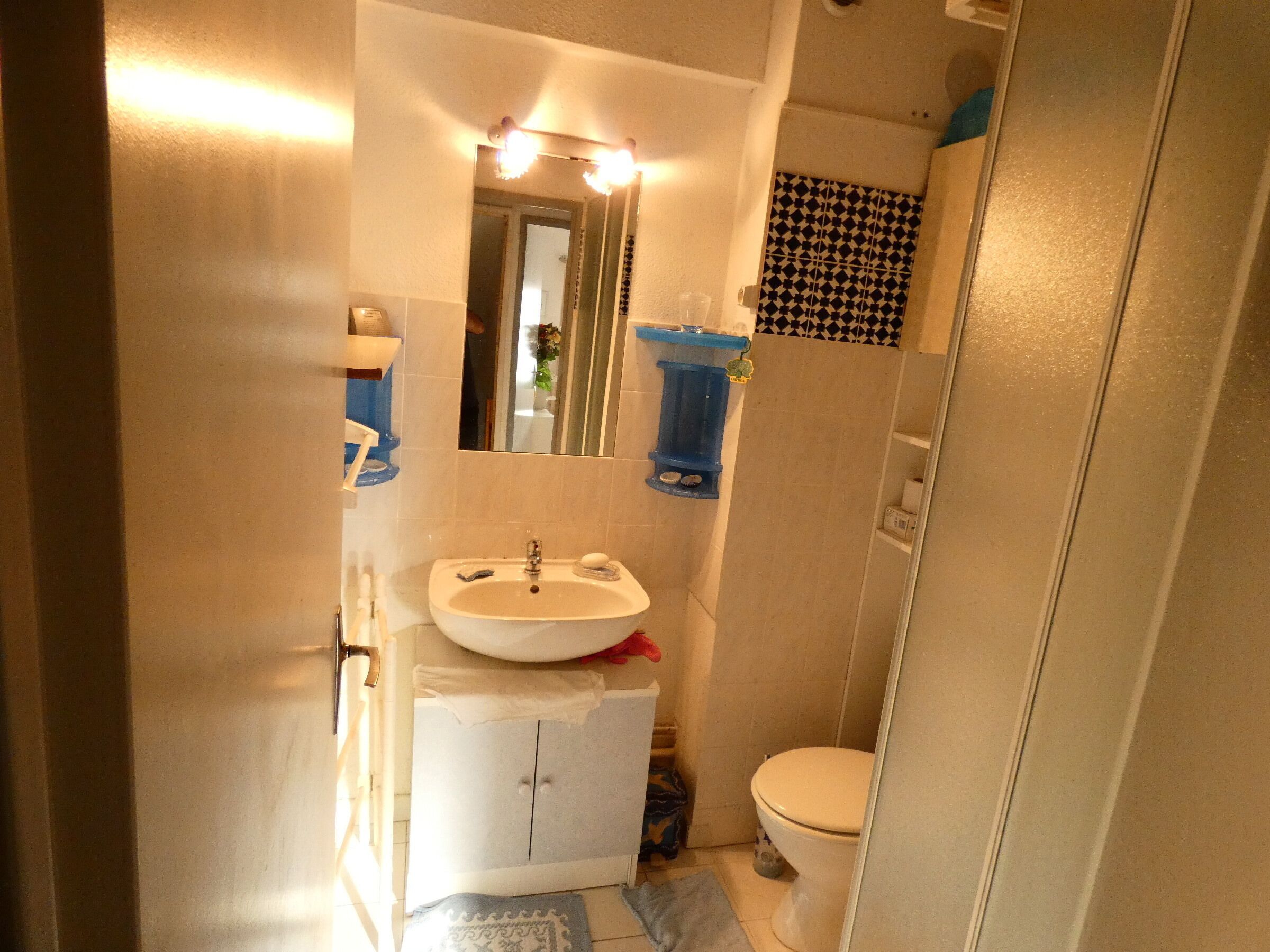 Ducha, secador de pelo y papel higiénico