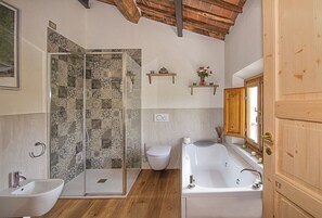 Deluxe Double or Twin Room, Mountain View | Bathroom | Shower, hair dryer, towels, soap