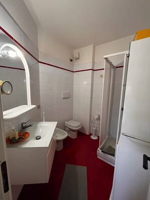 Dusche, Haartrockner, Bidet, Handtücher