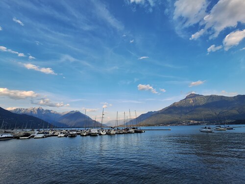 Vacation home high above Lake Como with views as far as Bellagio and the Alps