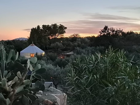 Property grounds. Country House 'Yurta Mongola Delta Del Ebro' with Sea View, Shared Pool and Wi-Fi