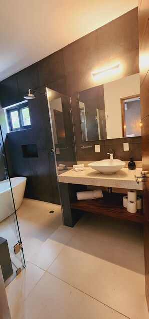 Jetted bath, hair dryer, towels, soap - Villa Alexa, Live the experience! (Akumal)