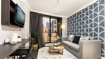 Bright living area with comfortable seating