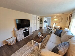 Smart-tv en een open haard