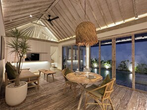 BoBos Villa Echo 6 | Living area | Flat-screen TV, offices - BoBos Echo (Canggu)