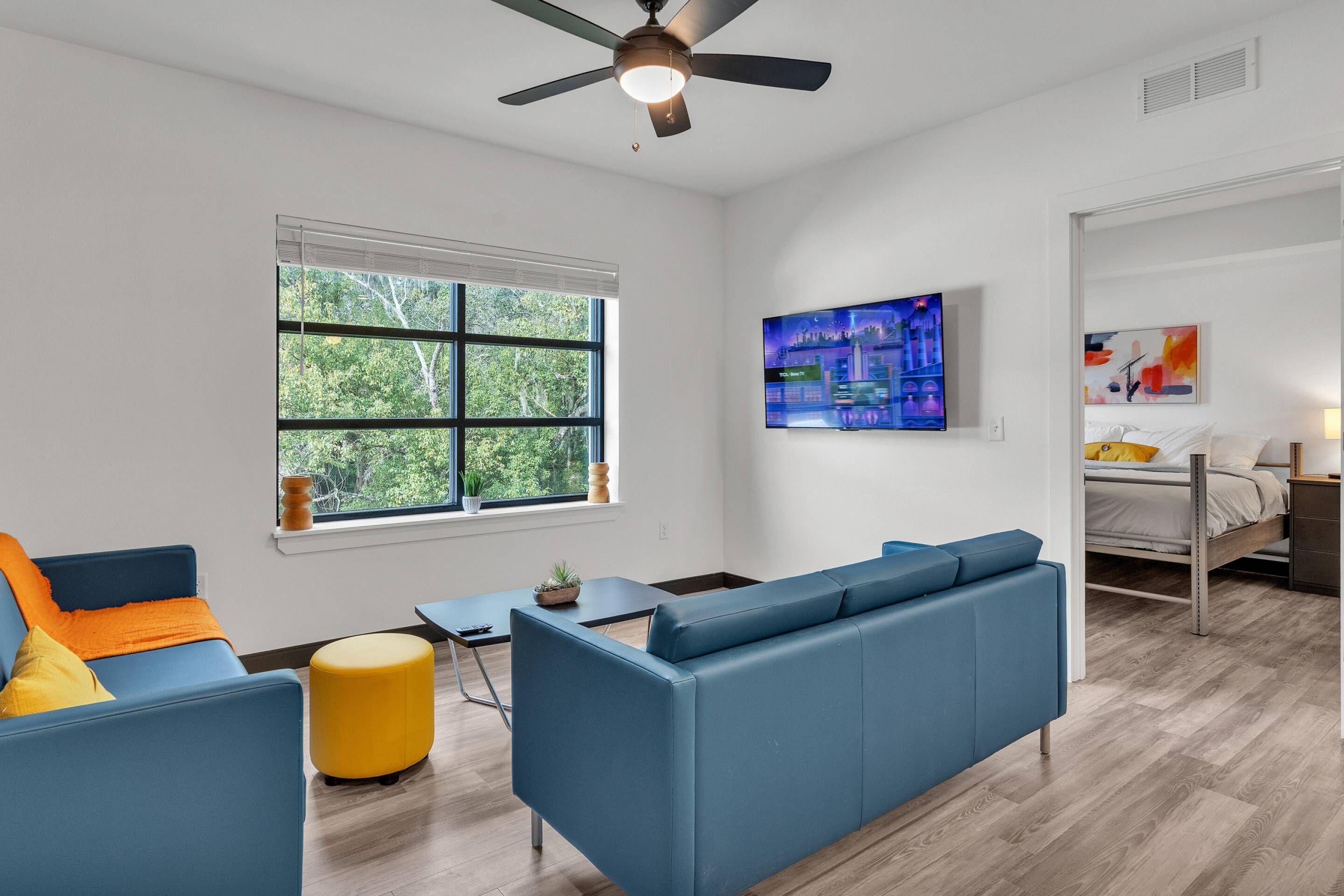 1st Floor 2 Bedroom Condo with Tree Views: Steps to Gym, Tennis, and Wellness Center