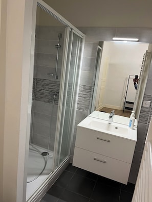 Shower, hair dryer, soap - Appartement Centre-ville Charolles (Charolles)