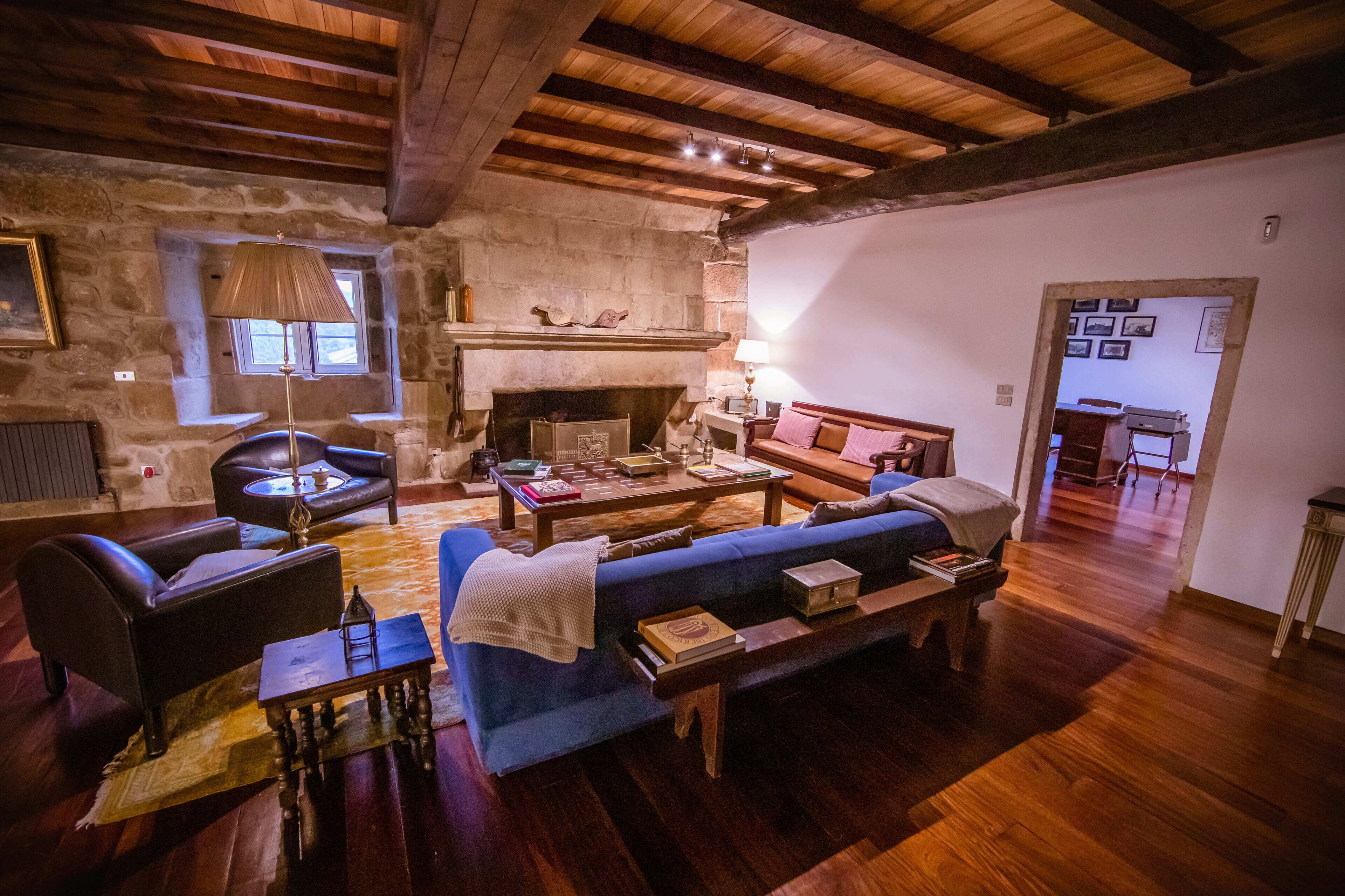 TV, fireplace, DVD player, books