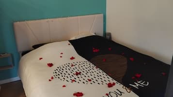 Premium bedding, memory foam beds, blackout drapes, soundproofing