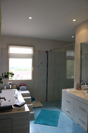 Jetted bath, hair dryer, towels, toilet paper - Maison Avec Piscine Entre Perigord Noir et Quercy (Carlux)
