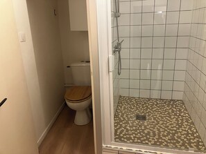 Secador de cabelo, toalhas de banho, papel higiênico 