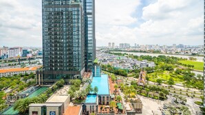 Apartemen, 3 kamar tidur, balkon, pemandangan kota | Pemandangan balkon